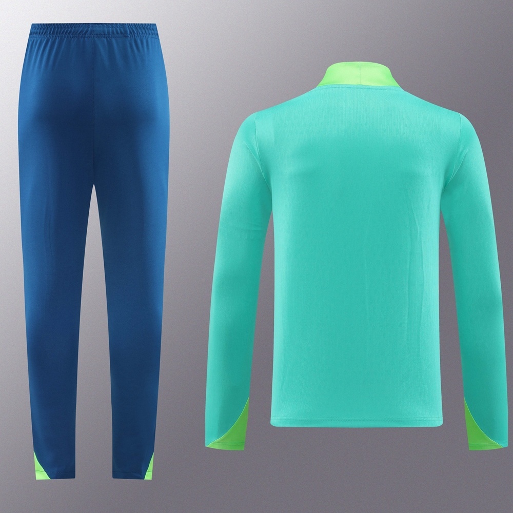 2025 Brazil Lake Green Half Zipper Jacket+Long Pants