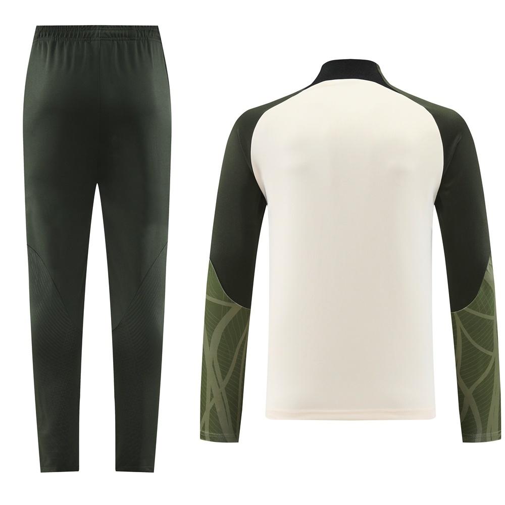 23/24 Barcelona Beige S-2XL Half Zipper Jacket+Long Pants