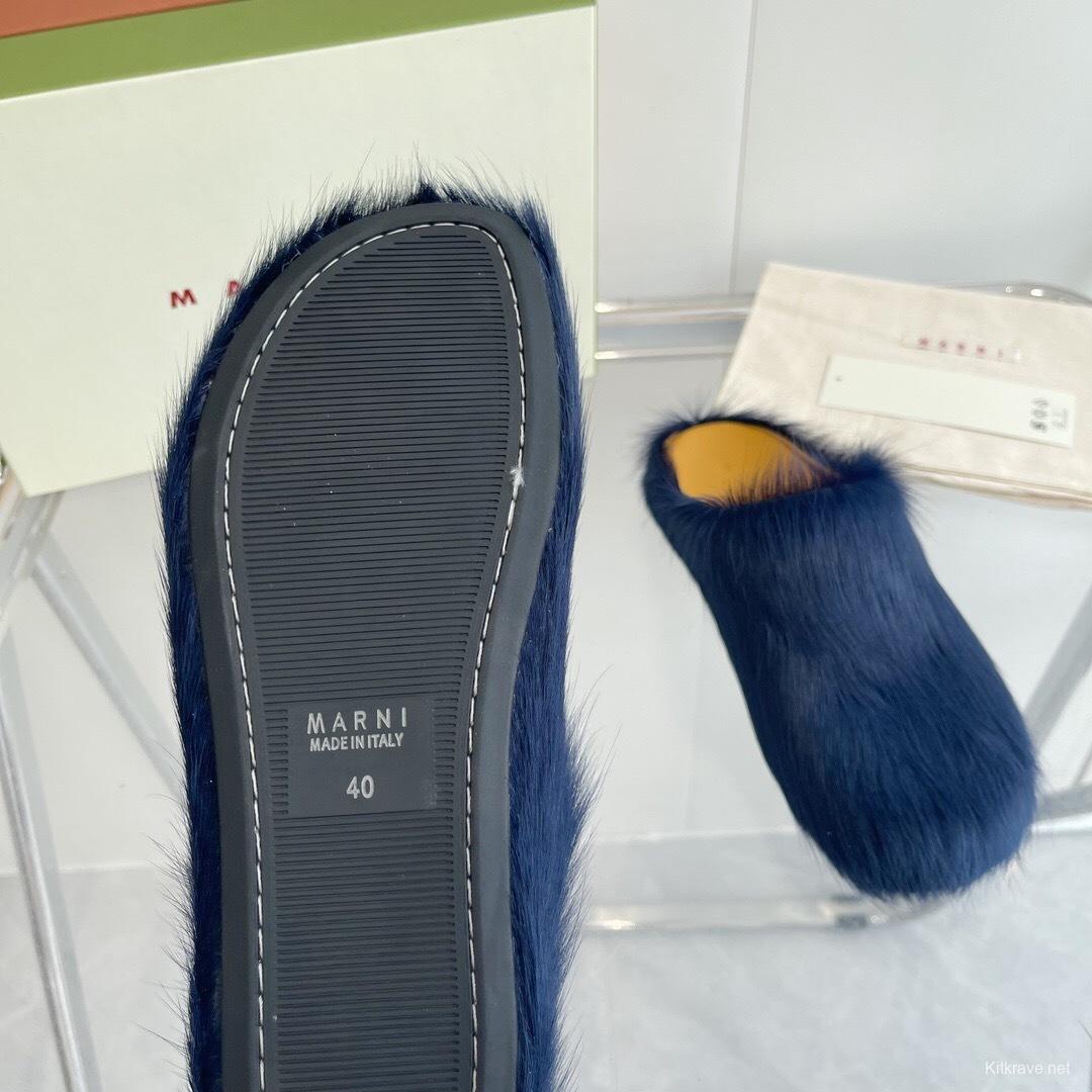 Marni 2025/SS Mule Shoes with Pony Hair - LY00