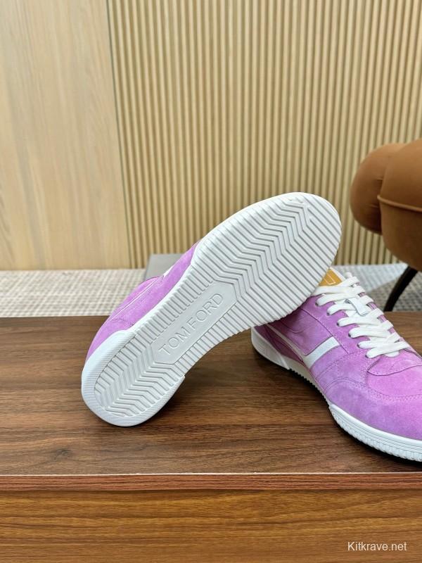 TOM FORD 2025 SS Casual Sneakers with Classic Color Blocking and Imported Leather Insole - AS00350