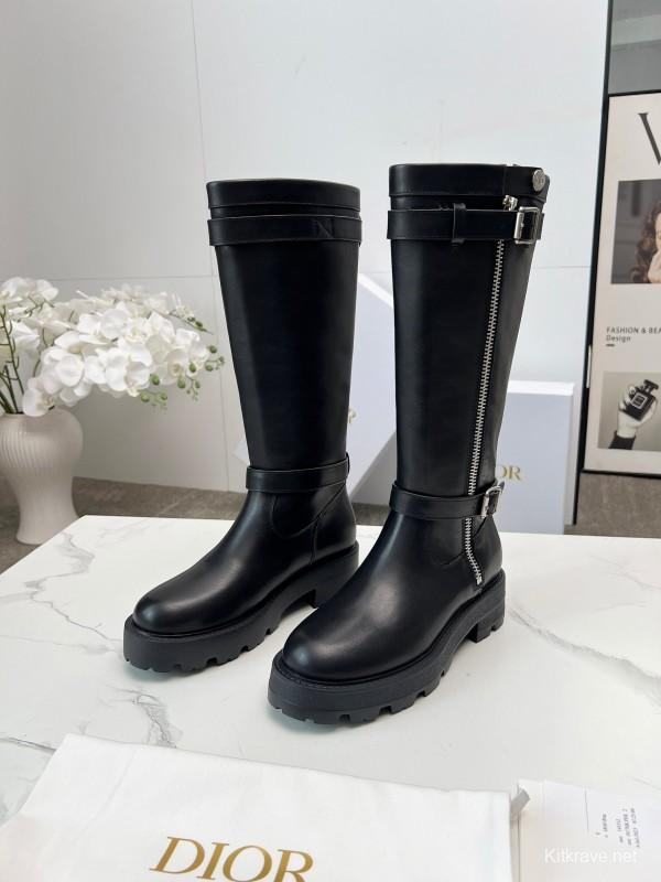 Dior 2025/SS Retro British Style Brogue New Knight Boots - LY00460