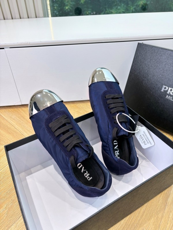 Prada Metal Toe Thin Sole Trainer Casual Shoes - LY00280