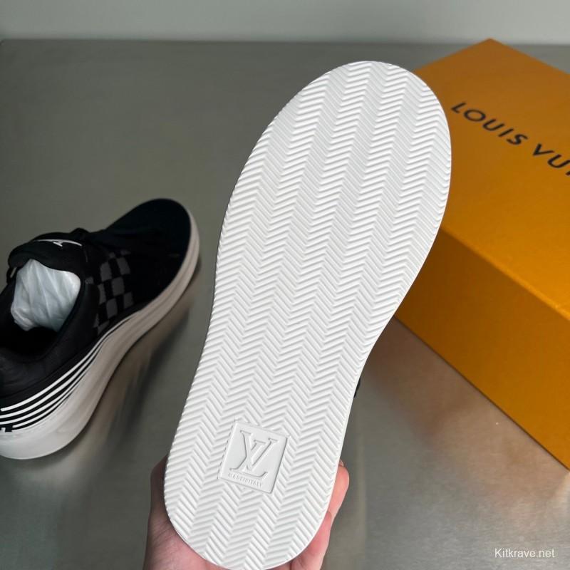 Louis Vuitton Beverly Hills Monogram Knit Sneakers with Imported IP Foam Sole - YC