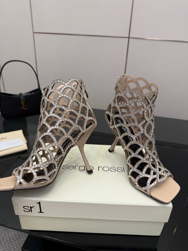 Sergio Rossi Mermaid Sandals 2025/SS Collection with Fishnet Design - KFY00470