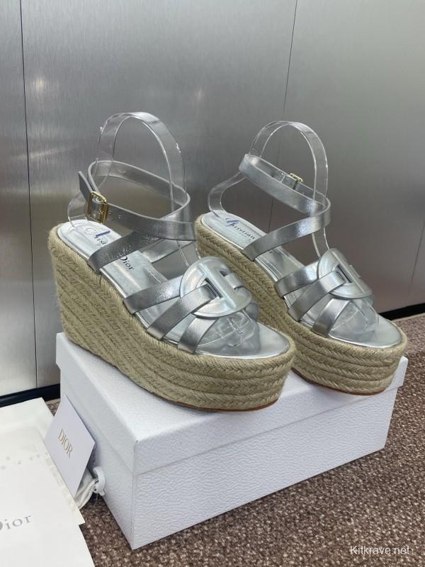 Dior D-Club Jelly Color Hollow Layered Cross Strap Platform High Heel Women's Shoes - KFY00290