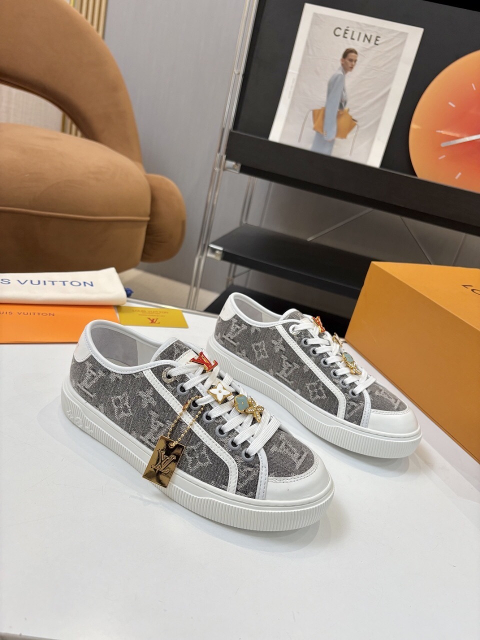 Louis Vuitton Lagoon Series Denim Sneakers with Monogram Embossing - AS00300