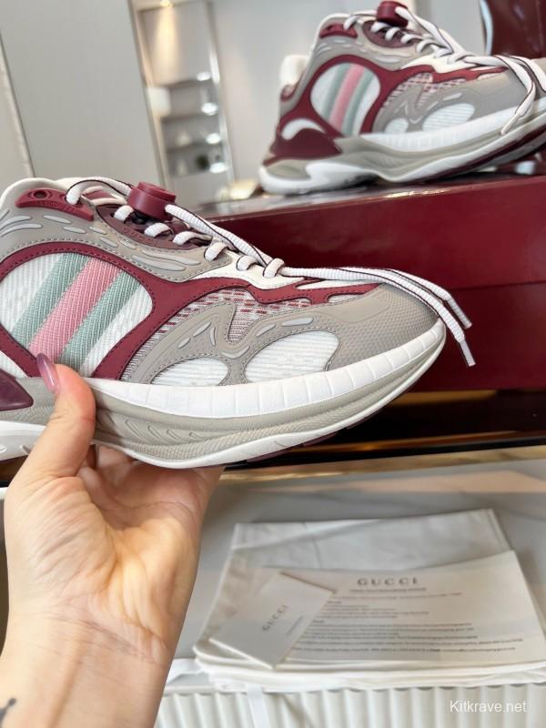 Gucci 2025 SS Collection 2.0 Sneakers with Reflective Stripes and Retro Design - AS00450