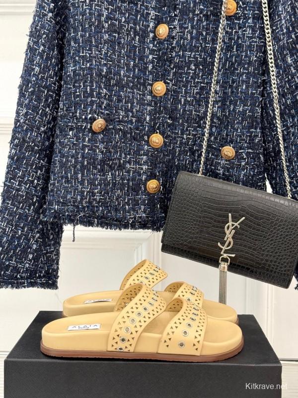 ALAIA 2025 SS Hollow-Out Casual Sandals - KFY00260