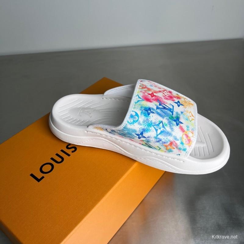 Louis Vuitton Miami Mule Slip-On Sandals with Velcro Strap - YC