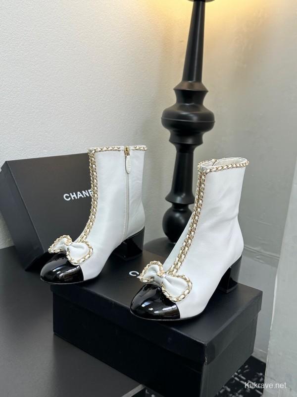 Chanel 2025/SS Bow Chain Stiletto Ankle Boots - LY00370