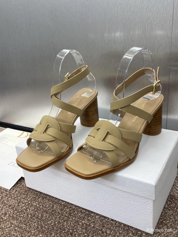 Dior D-Club Jelly Color Hollow Layered Cross Strap High Heel Women Shoes - KFY00290