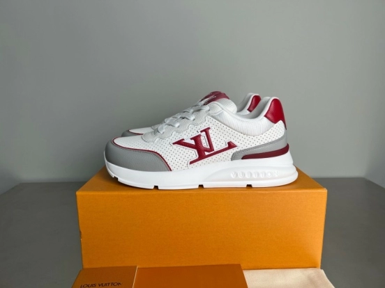 Lv Classic Leather Round Toe Lace-Up Low Top Casual Shoes for Men - YC