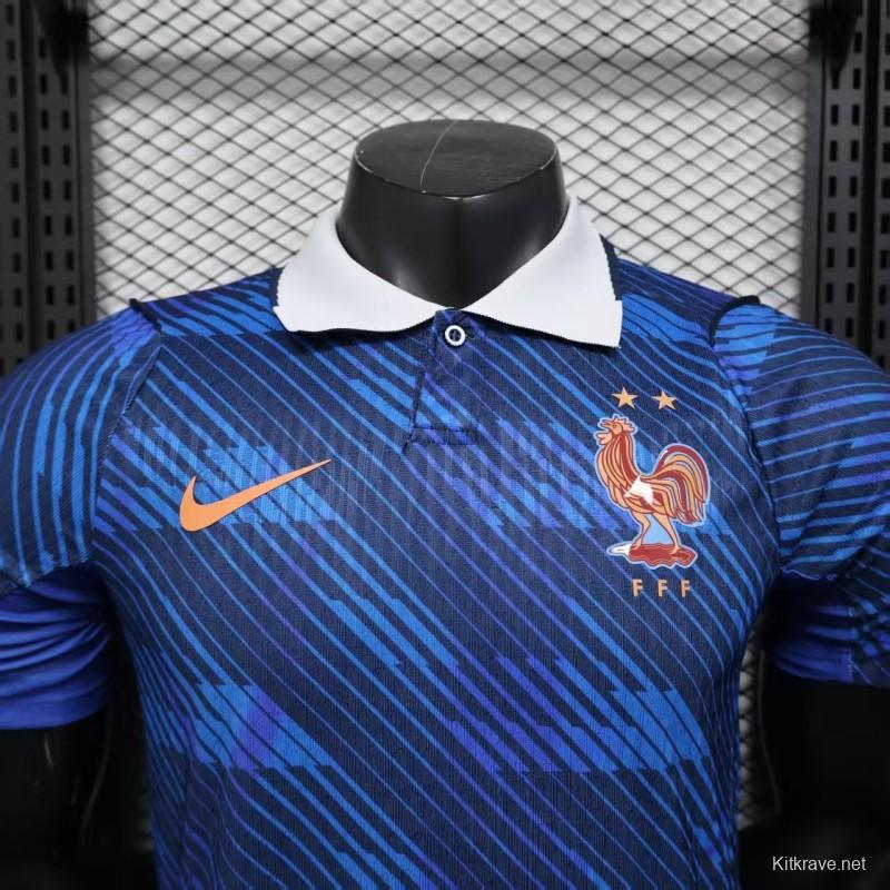 Player Version 2025 France Home Navy Blue Jersey
