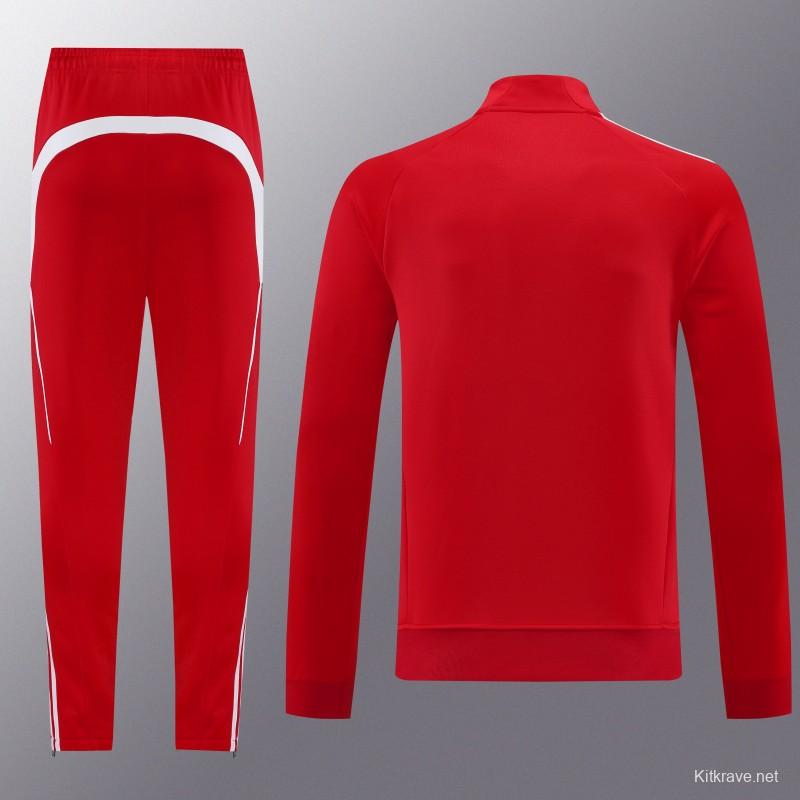 25/26 Bayern Munich Red Full Zipper Jacket+Long Pants