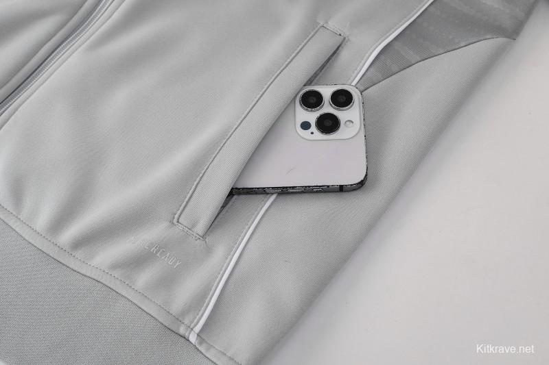 2025 Adidas Grey Full Zipper Jacket+Long Pants