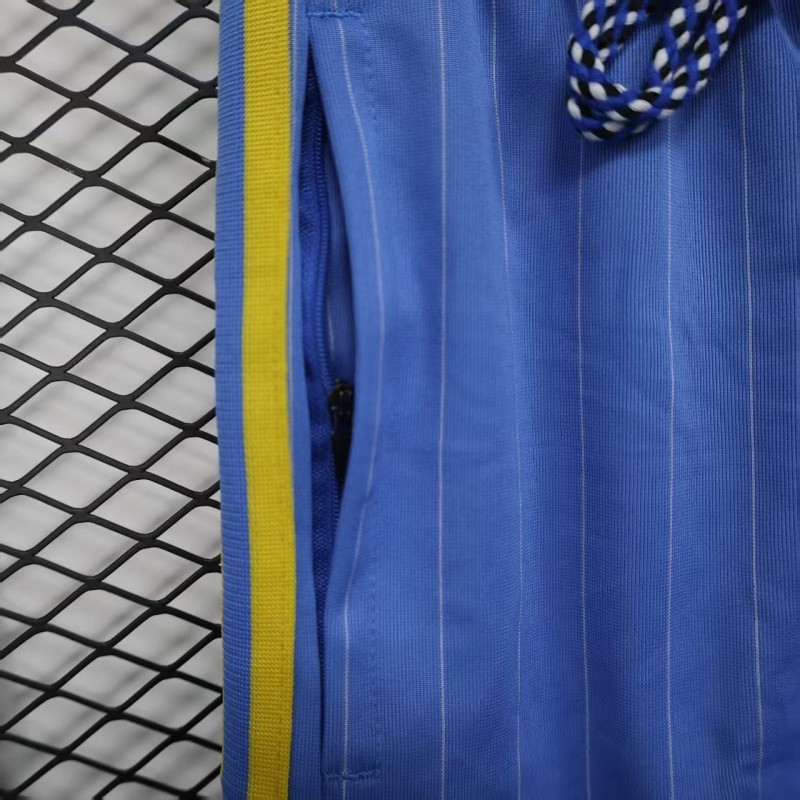 Retro Player Version  1990/91 Manchester United Third Sky Blue with Pinstripe Pattern Shorts