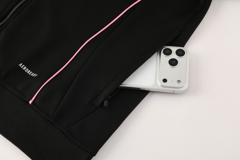 25/26  Juventus Black  Full zipper Jacket Tracksuit+ long pants