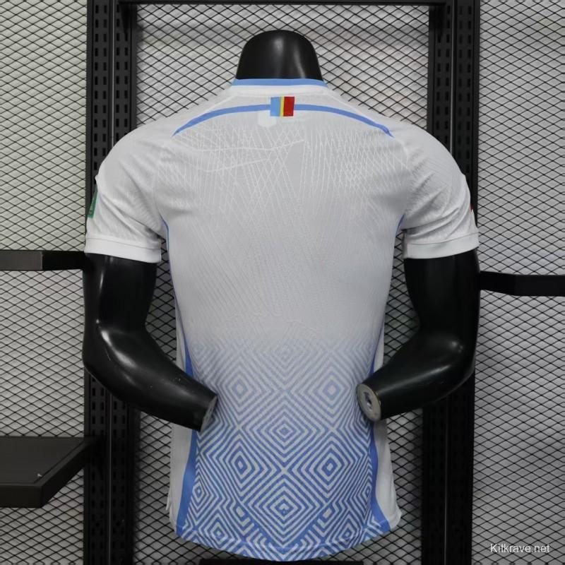 Player Version 2026 DR Congo Third White Blue Geometric Jersey