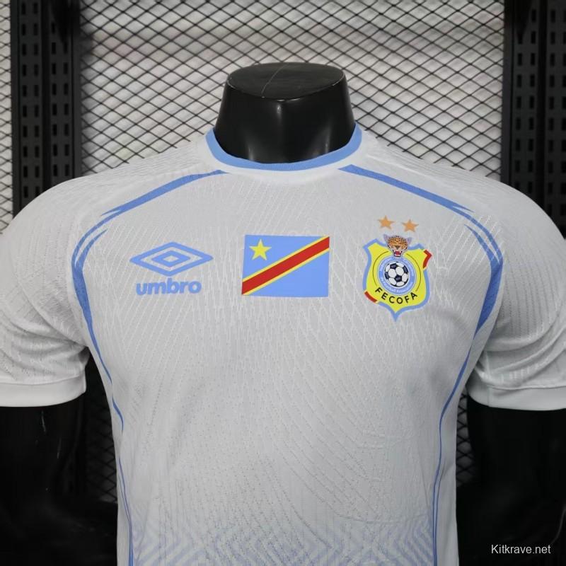 Player Version 2026 DR Congo Third White Blue Geometric Jersey