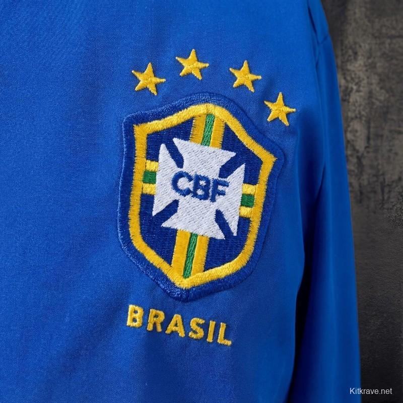 1998 Vintage Style Brazil Blue Jacket Windbreaker