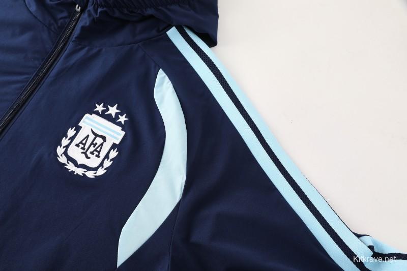 2026 Argentina Navy Blue Full Zipper Jacket + Long Pants