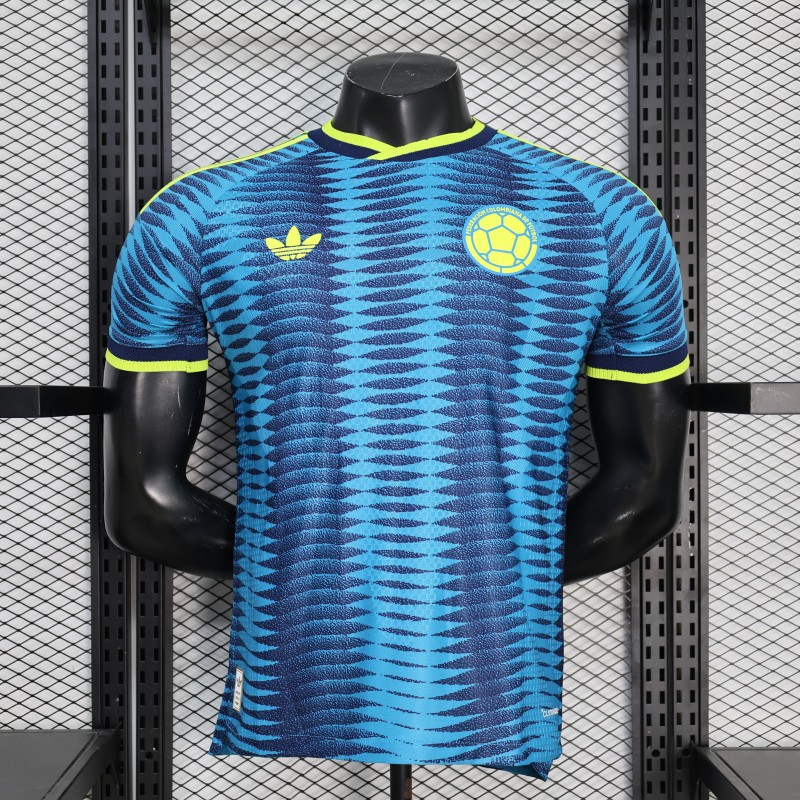 2026 Player Version Colombia Blue with Wavy Zigzag Pattern Jersey