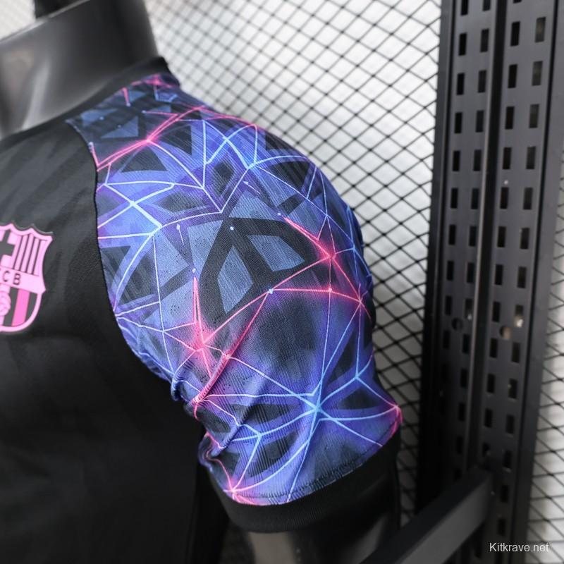 Player Version 25/26 FC Barcelona Black with Neon Geometric Pattern Jersey