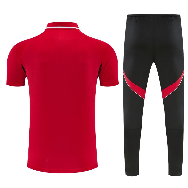 26/27 River Plate Red Polo Training Shirt + Long Pants Tracksuit