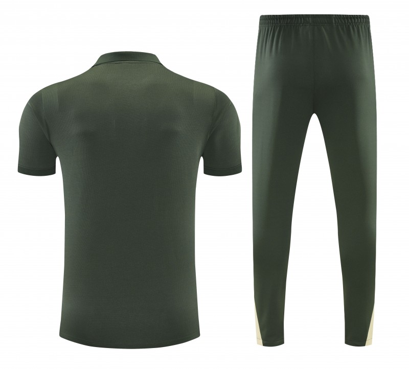 26/27 Chelsea  Dark Green Polo Training Shirt + Long Pants Tracksuit