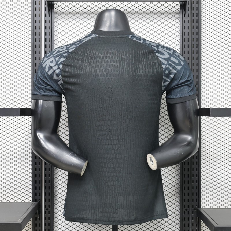 Player Version 26/27 River Plate Away Black with All-Over Letter Print Jersey