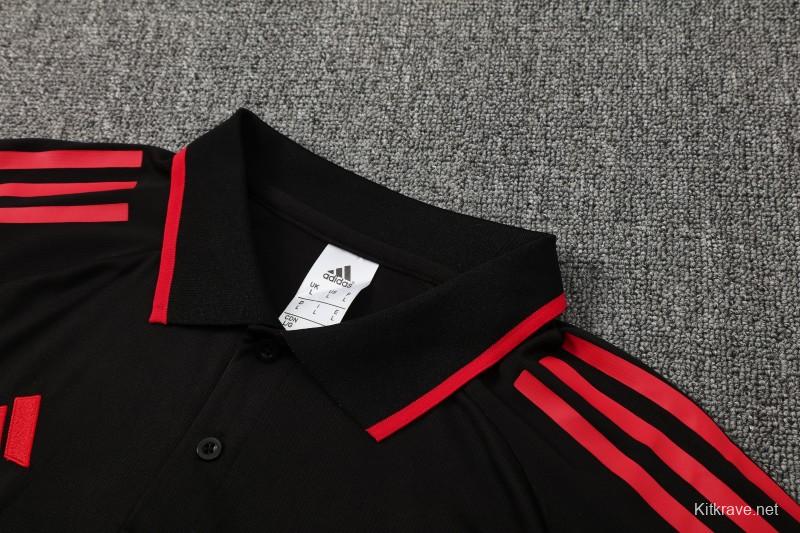 26/27 Liverpool Black Polo Training Shirt + Long Pants Tracksuit