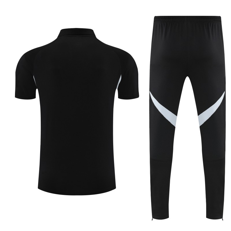 26/27  Argentina Black Polo Training Shirt + Long Pants Tracksuit