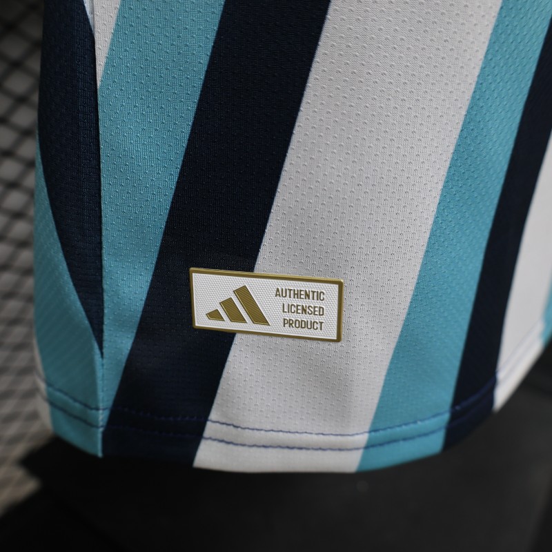 Player Version 2026 Argentina White Light Blue Dark Blue Radial Stripe Special Edition Jersey