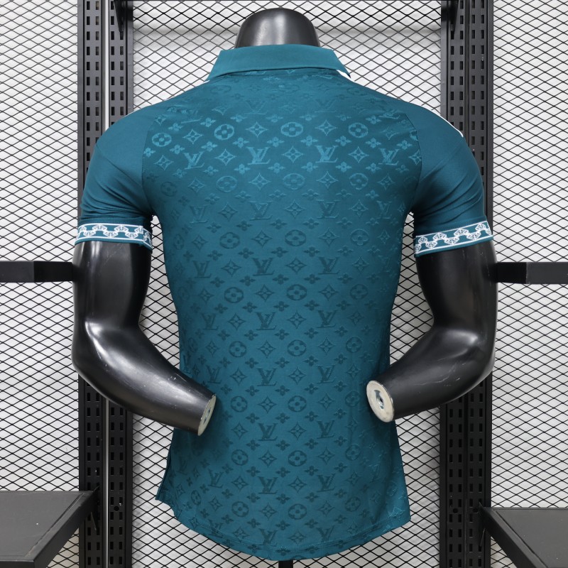 Player Version 2026 Real Madrid × Louis Vuitton Teal LV Monogram Adidas Collab Special Edition Jersey