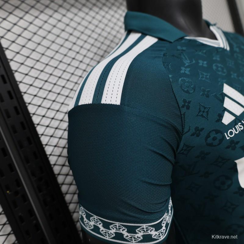 Player Version 2026 Real Madrid × Louis Vuitton Teal LV Monogram Adidas Collab Special Edition Jersey