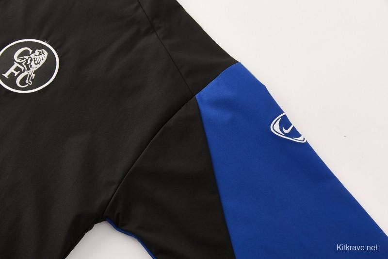 26/27 Chelsea Black Full Zipper Hooded Jacket Tracksuit + Long Pants