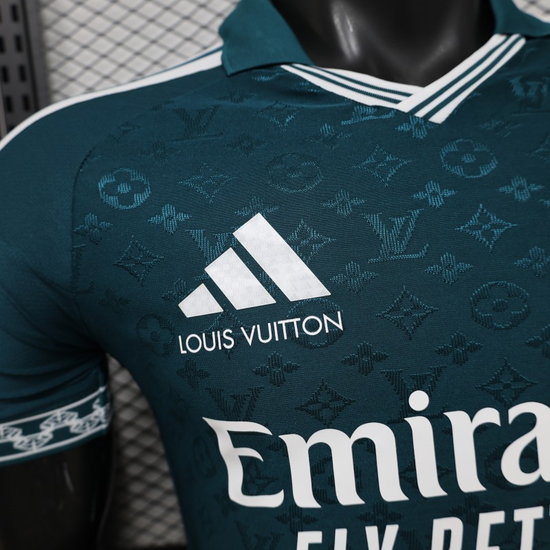 Player Version 2026 Real Madrid × Louis Vuitton Teal LV Monogram Adidas Collab Special Edition Jersey