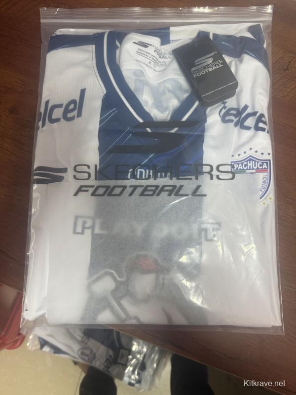 Player Version 25/26 CF Pachuca White & Blue Vertical Stripes Home Jersey