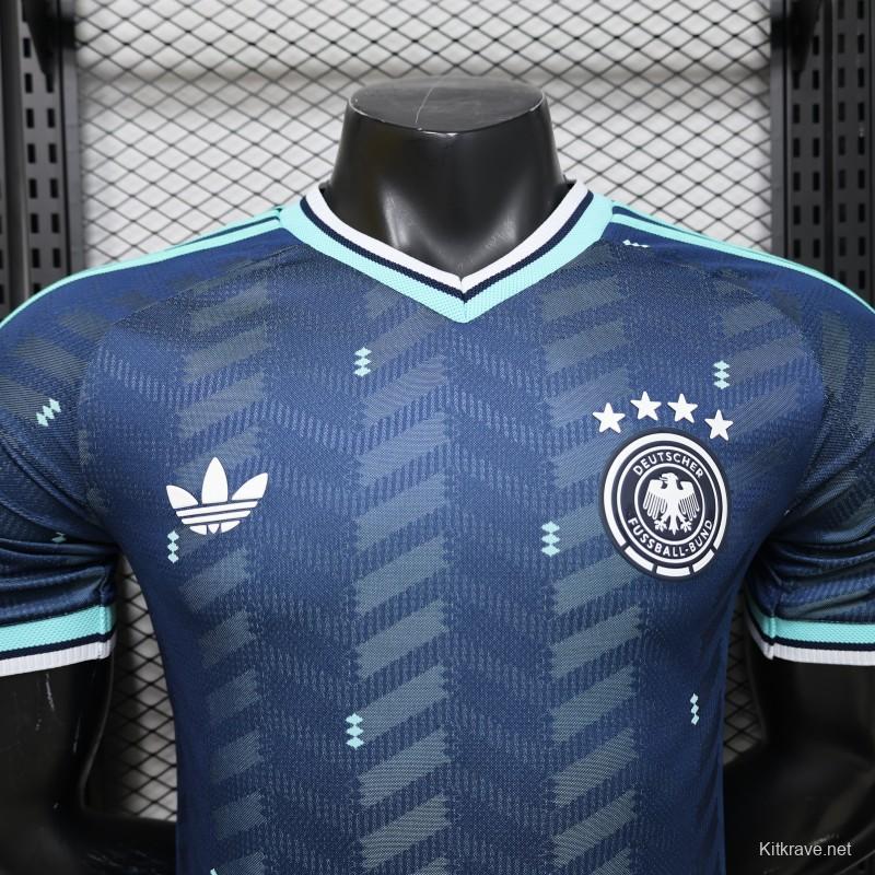 Player Version 2026 Germany  Navy Blue with Zigzag Pattern Away Jersey
