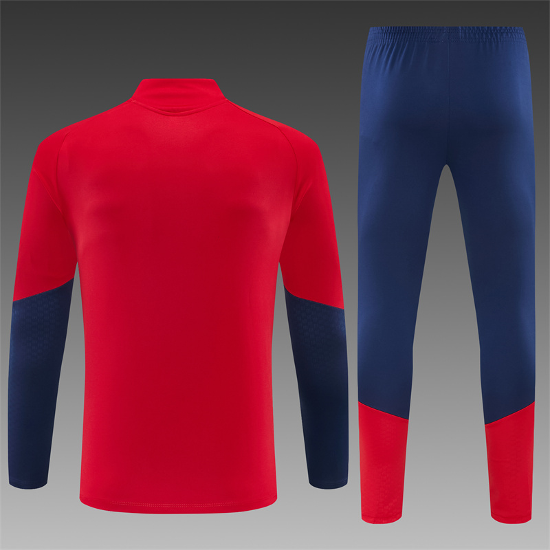 26/27 Spain Home Red Half Zipper Jacket Tracksuit + Long Pants