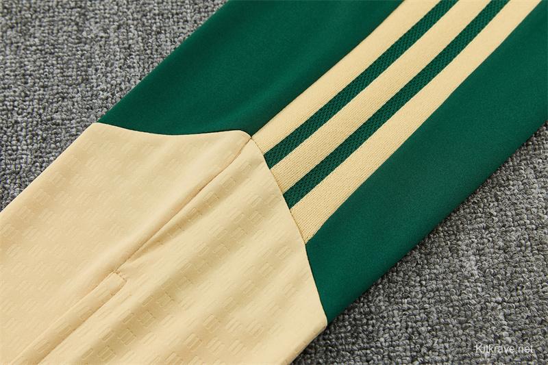 2026 Real Madrid Dark Green Camouflage  Half Zipper Jacket Tracksuit + Long Pants (Adidas)