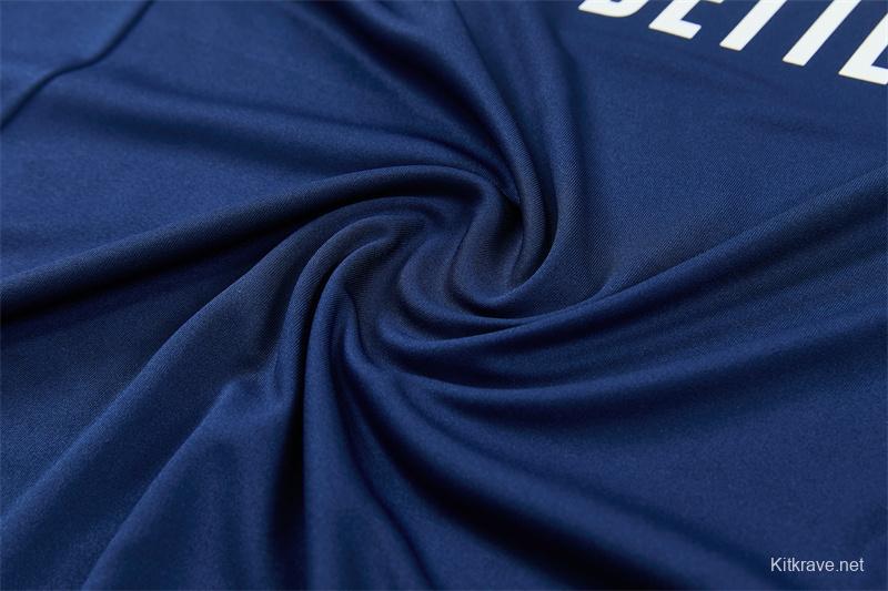 26/27 Real Madrid Away Navy Blue Half Zipper Jacket Tracksuit + Long Pants
