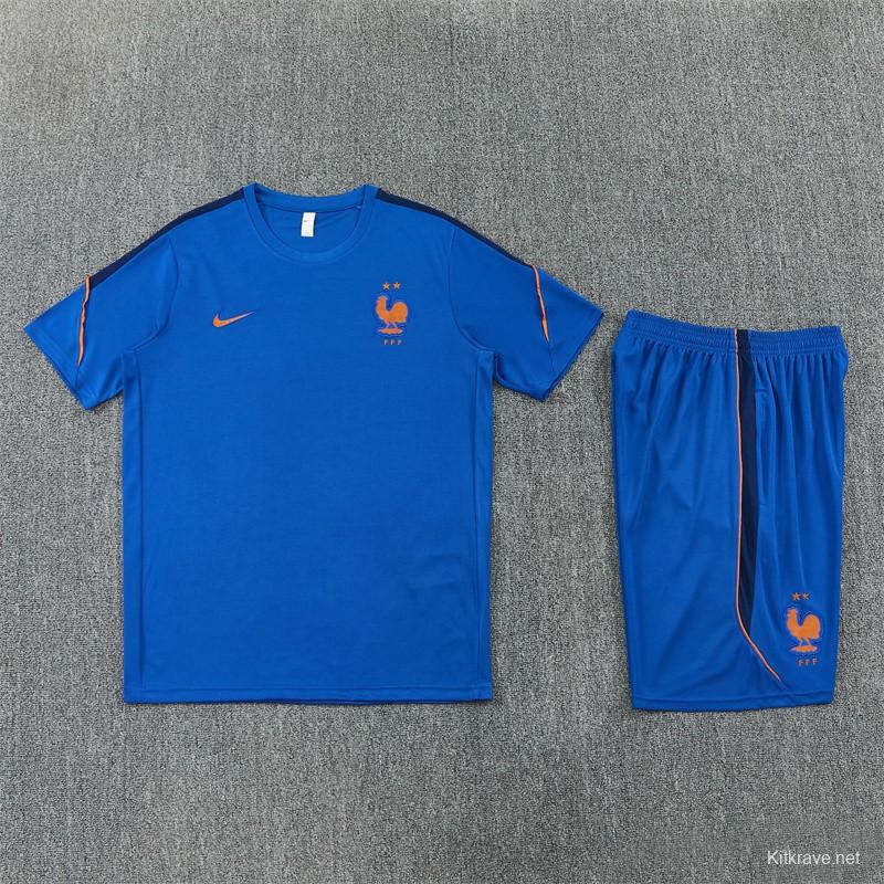 2026 France Blue & Orange Short Sleeve+Soccer Shorts