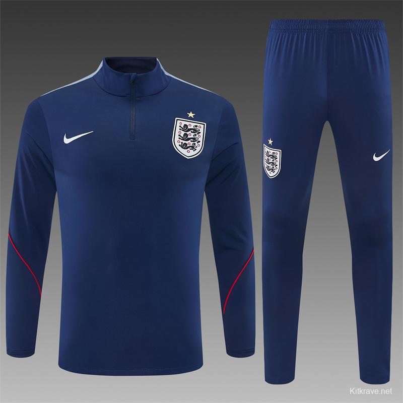 2026 England Navy Blue  Half Zipper Jacket Tracksuit + Long Pants (Nike)