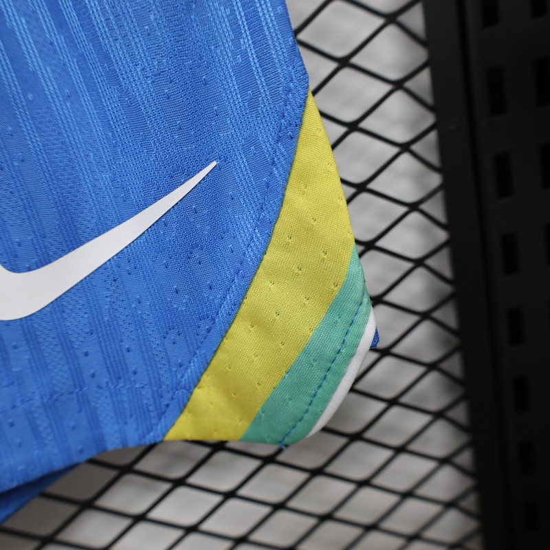Player Version 26/27 Brazil  Royal Blue Jacquard Stripe Away Shorts