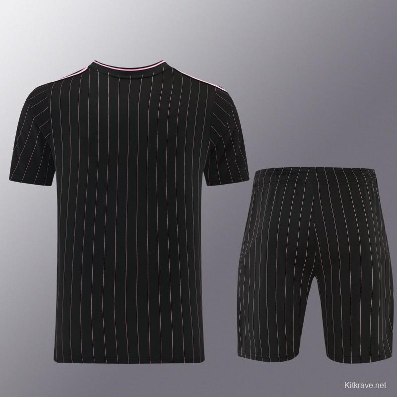 2026/27 Inter Miami CF Black Pinstripe Short Sleeve+Soccer Shorts