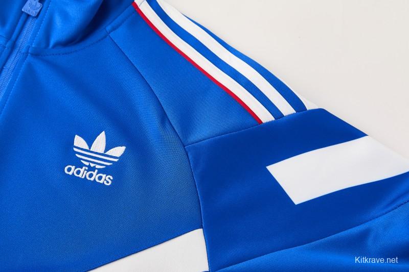 2026/27 Adidas Originals Blue Full Zipper Jacket Tracksuit + Long Pants