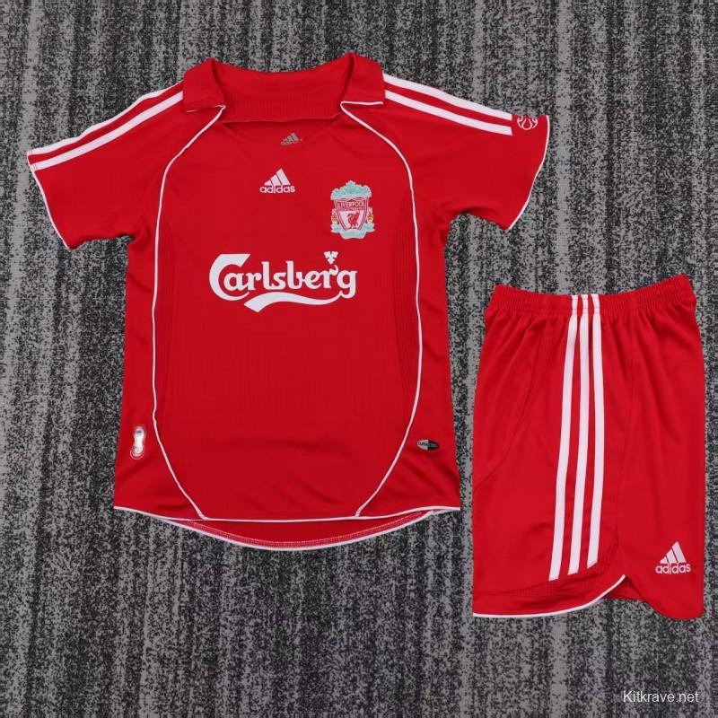 Retro Kids 06/08 Liverpool Red Home Jersey