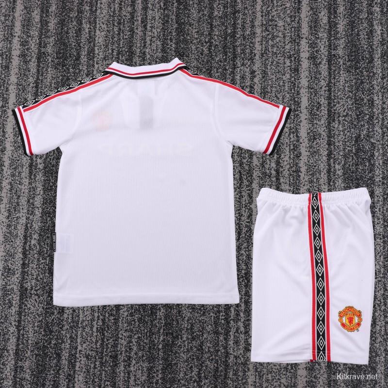 Retro Kids 98/99 Manchester United White Commemorative Jersey