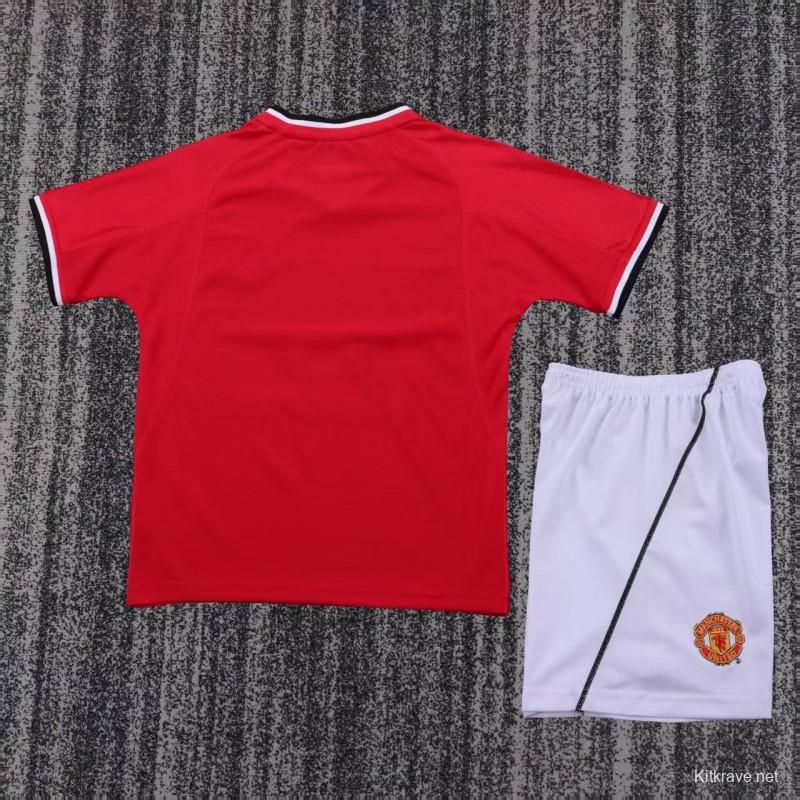 Retro 2000/02 Kids Manchester United Red Home Jersey